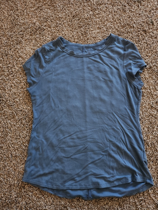 American Eagle Outfitters Tops - American Eagle Blue Ribbed Short Sleeve Tee